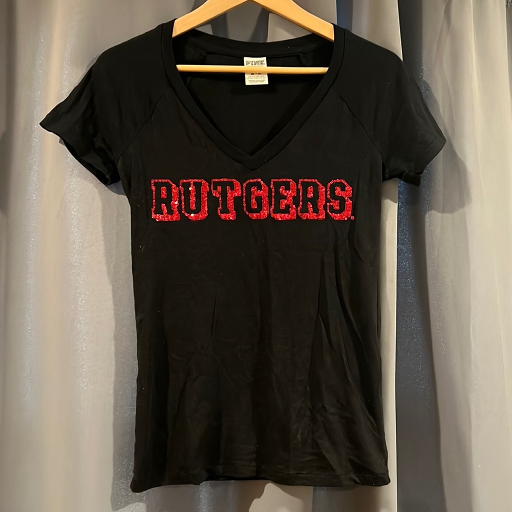 Pink brand Rutgers v-neck T-shirt